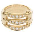 Hermes 18K Yellow Gold Diamond Ring 50