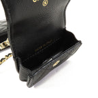 Chanel Shoulder Pouch Airpods Case Black Gold Caviar Leather — view 6