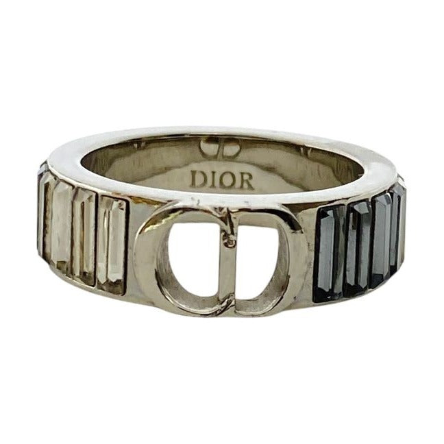 Christian Dior Crystal Accessory Jewelry Logo GP Silver