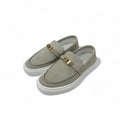 Hermes Game Sneakers Shoes Suede Beige Pink Gold Kelly Hardware Slip-on