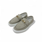 Hermes Game Sneakers Shoes Suede Beige Pink Gold Kelly Hardware Slip-on