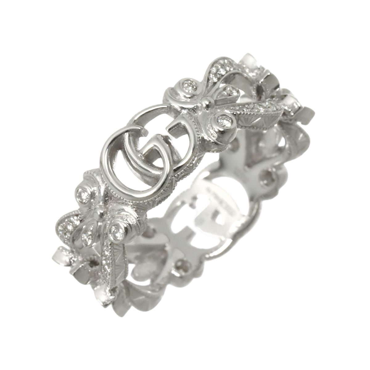 Gucci Flora Ring Diamond 18k WG White Gold