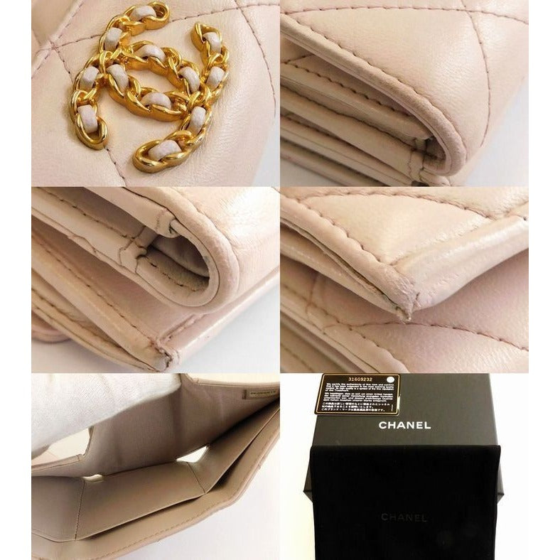 Chanel 19 Small Flap Wallet Ap1789 Lambskin Light Pinkish 4 — view 5