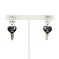 Chanel Coco Mark Heart Key Motif Silver Black Metal