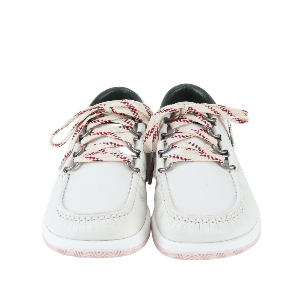 Gucci Agrad Web Stripe 7 Leather Sneakers Low Cut Lace Up Shoes — view 2
