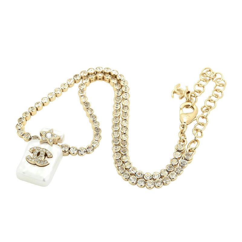 Chanel Constellation Crystal Embellished Gold/Silver Necklace — view 5