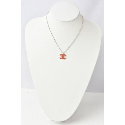 Chanel Coco Mark CC Coral Orange Silver — view 6