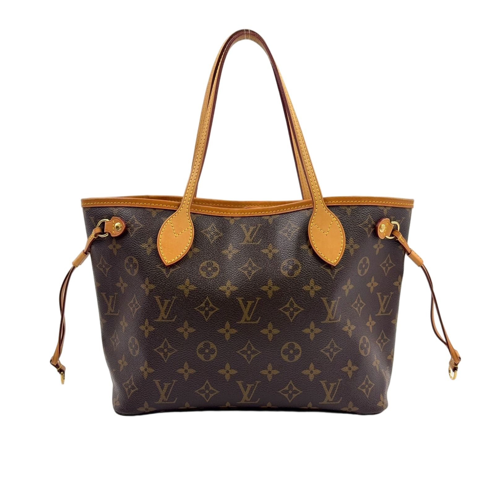 Louis Vuitton Neverfull PM Monogram Leather Brown Tote Gold