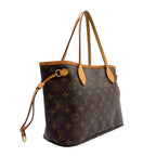 Louis Vuitton Neverfull PM Monogram Leather Brown Tote Gold — view 2