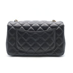 Chanel Mini Quilted Chain Shoulder Black Gold Hardware Single — view 3