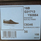 Chanel 16 B Back Coco Mark Tweed Suede Leather Sneakers Slip-on Gray 36 — view 6