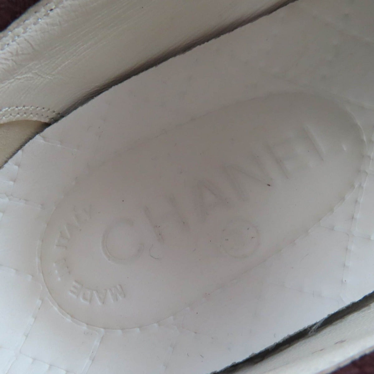 Chanel 16 B Back Coco Mark Tweed Suede Leather Sneakers Slip-on Gray 36 — view 4