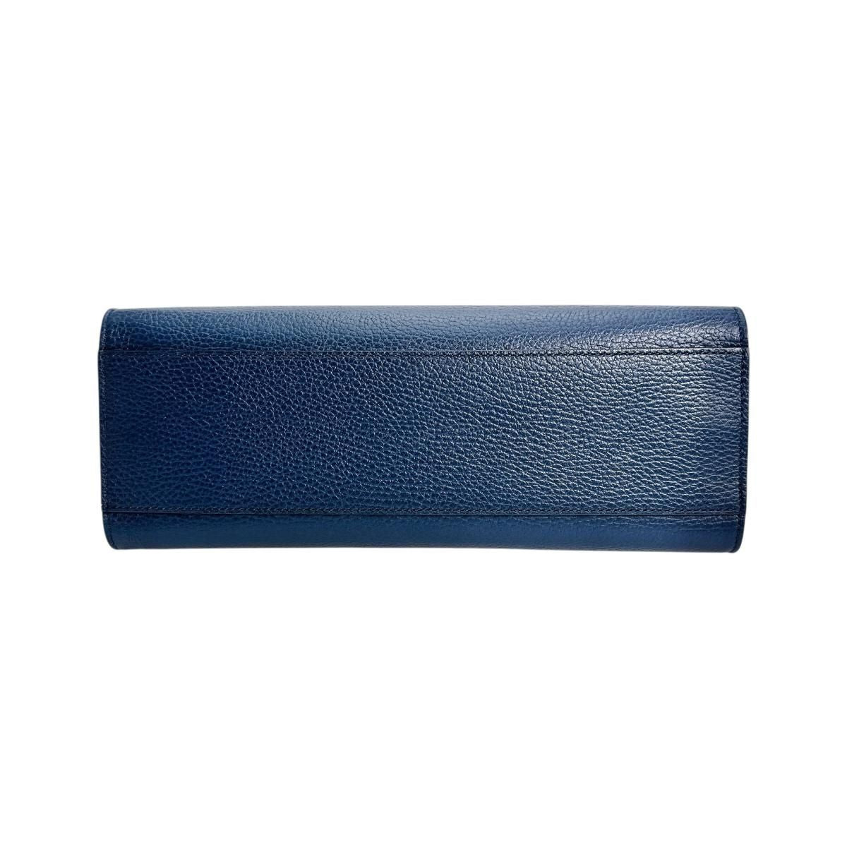 Gucci Leather Bamboo 2-Way Handbag Blue — view 5