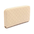 Bottega Veneta Round Wallet Intrecciato Beige Leather — view 2