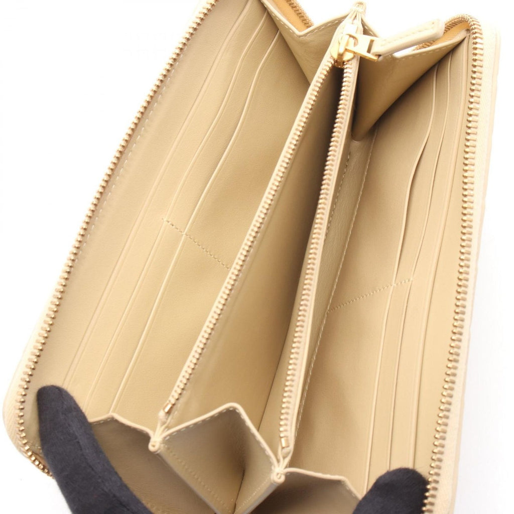 Bottega Veneta Round Wallet Intrecciato Beige Leather — view 3