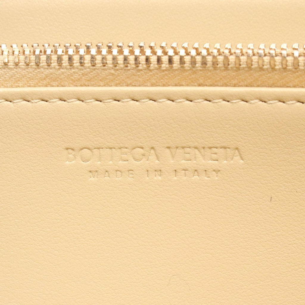Bottega Veneta Round Wallet Intrecciato Beige Leather — view 4