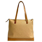Celine Vintage Macadam Blason Pattern Leather Tote Beige — view 3