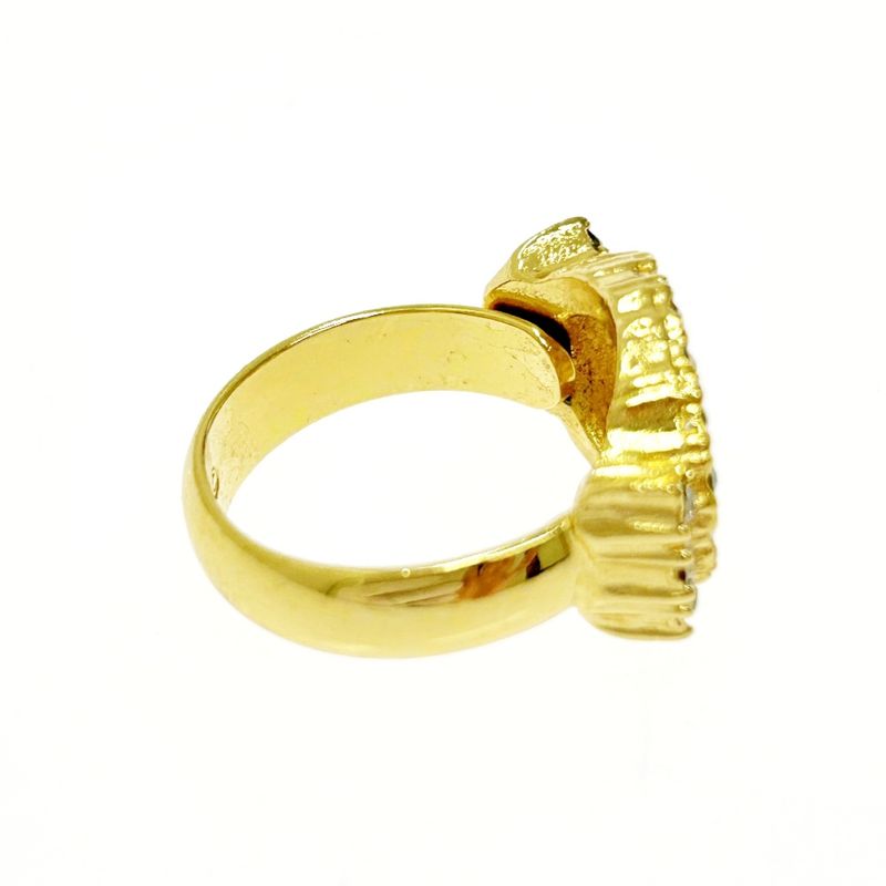 Christian Dior GP Rhinestone Logo Ring Gold — view 9