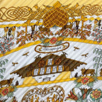 Hermes Silk Scarf Carre 90 Pleated Decoupages Yellow White — view 8