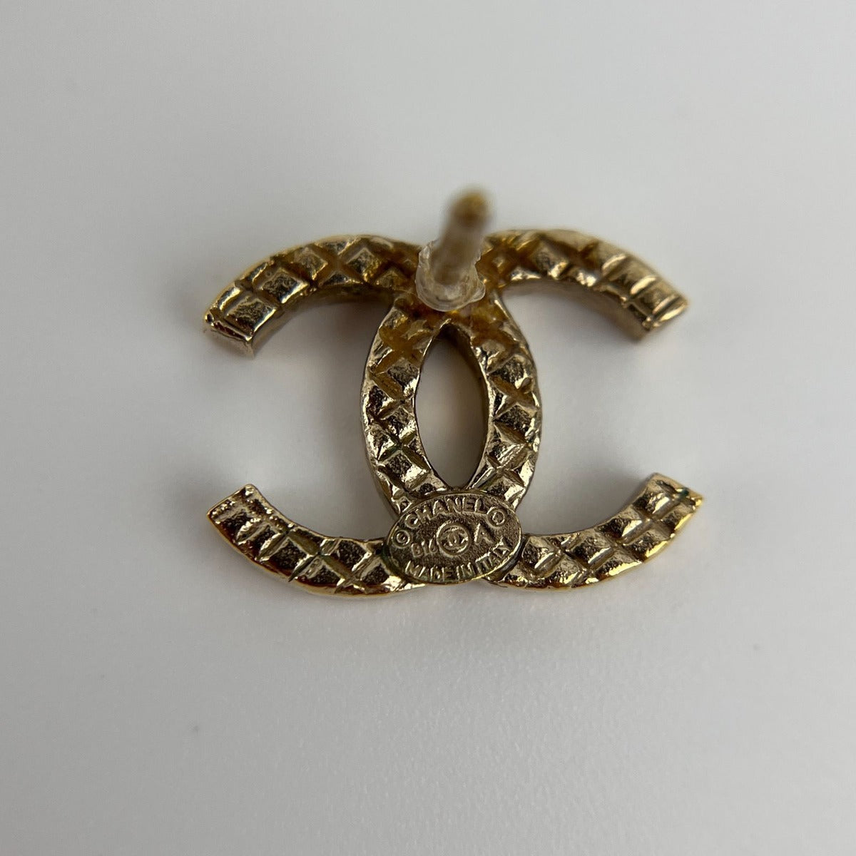 Chanel CC Logo Earrings Gold Vintage — view 6