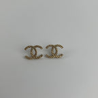 Chanel CC Logo Earrings Gold Vintage