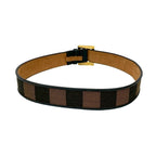 Fendi Pecan Pattern Stripe FF Logo Buckle Canvas Leather Belt — view 5