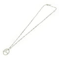 Christian Dior Logo Circle Necklace Silver