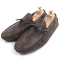 Louis Vuitton 1 Adgbg Driver Damier Grain Calf Leather Ebene Moccasin Deck