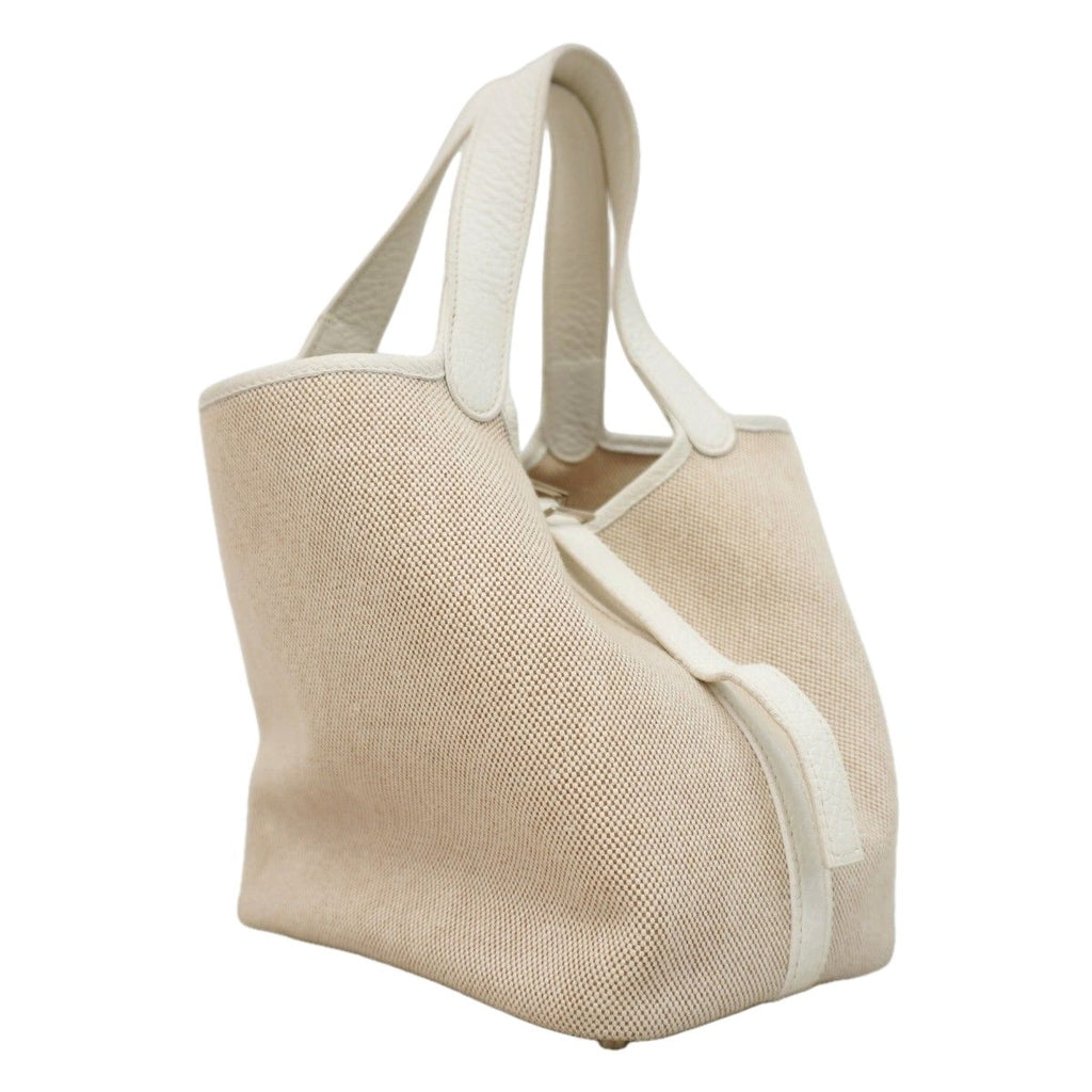 Hermes Handbag Picotin PM Toile Ash White Silver — view 2