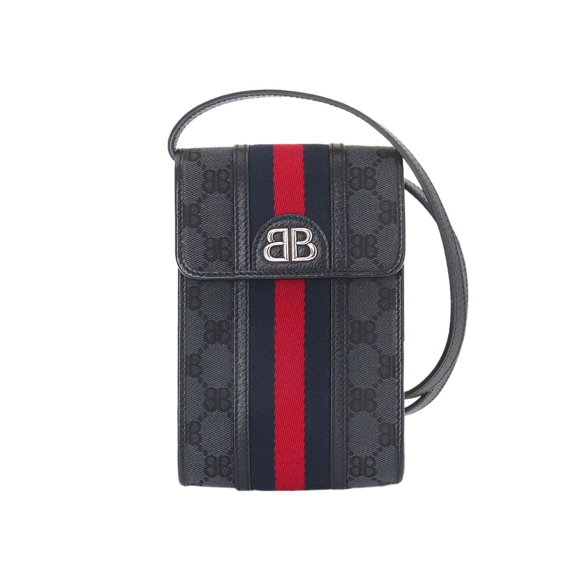 Gucci Hacker Project Shoulder Bag Canvas Leather Black