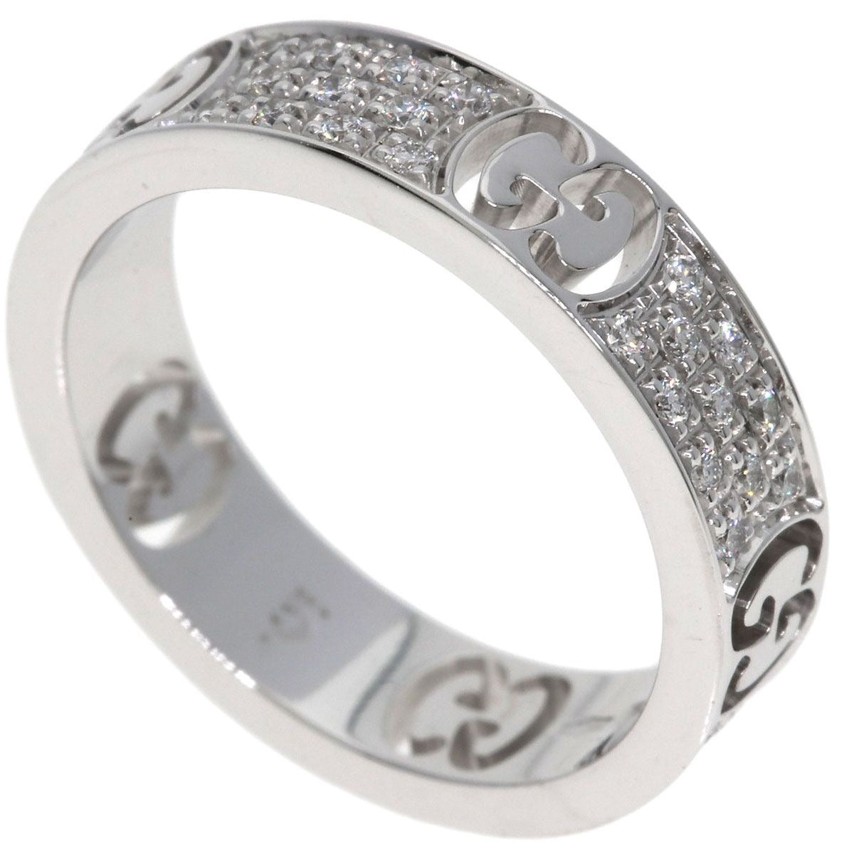 Gucci Icon Full Diamond Ring 18k White Gold