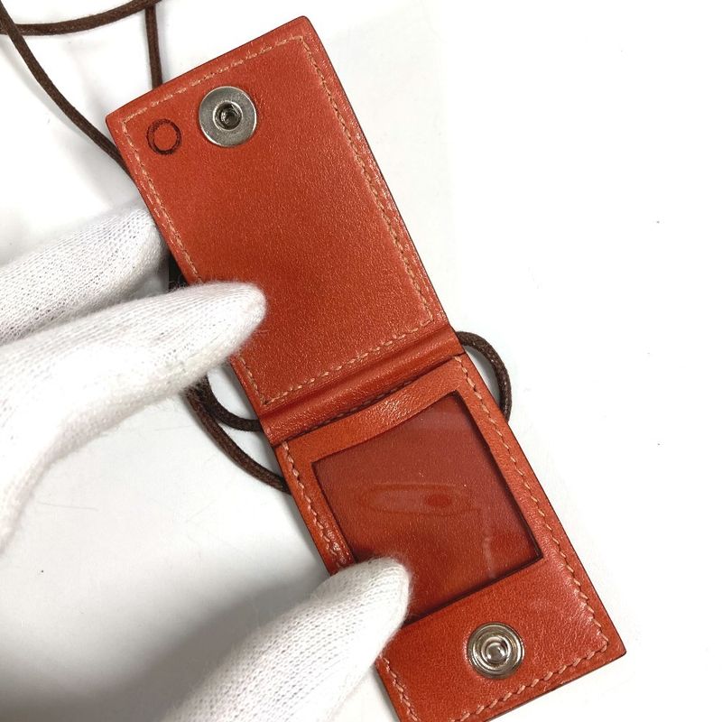 Hermes Necklace Photo Case Pendant Leather Pink — view 8
