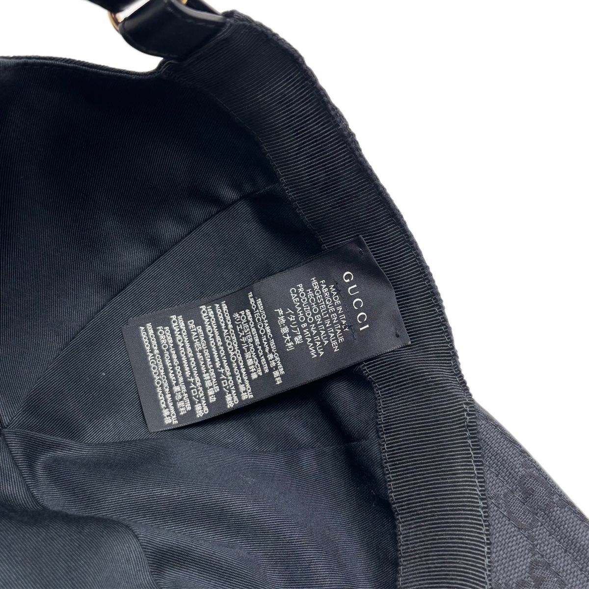 Gucci Cap Hat Original GG Canvas Baseball Cap Black — view 8
