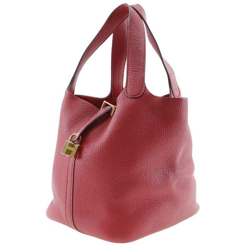 Hermes Picotin Lock MM Taurillon Clemence Red D Handbag — view 2