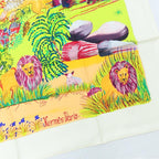 Hermes Carre 90 NUBA Mountain Scarf Silk White Multicolor Animal — view 3