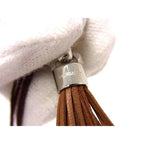 Hermes Cell Pom Agneau Milo Leather Tassel Twill Ring Brown — view 4