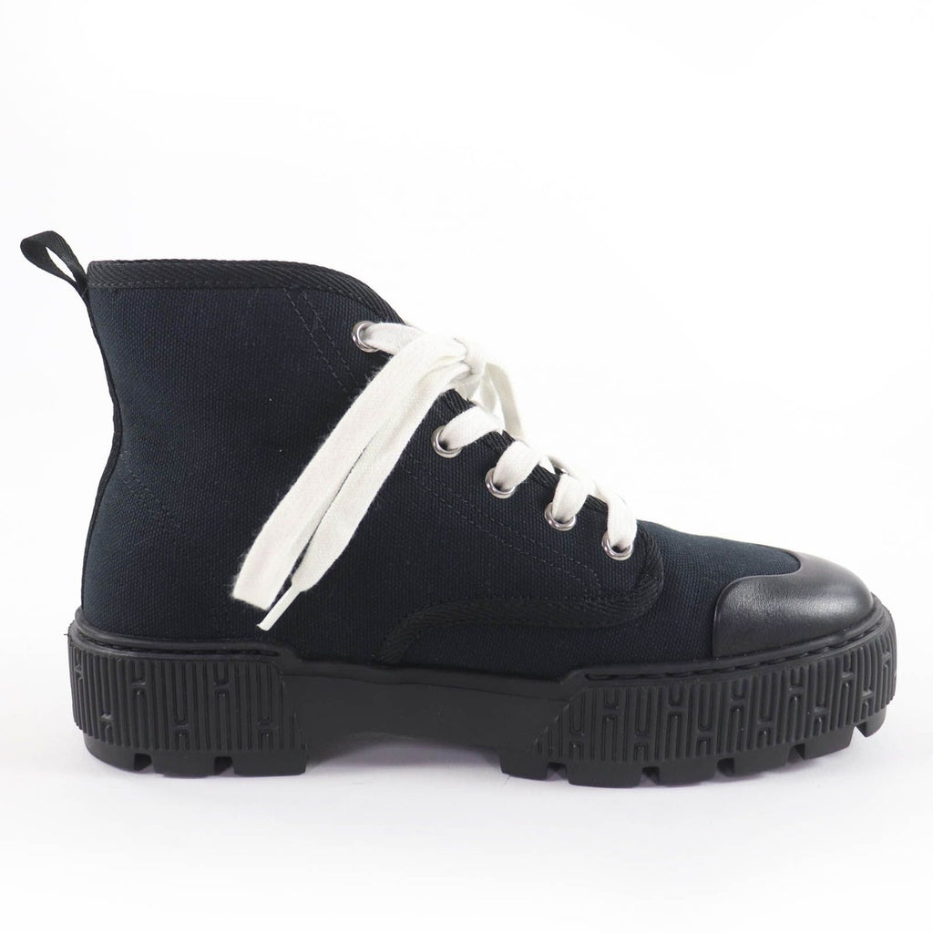 Hermes Itinerelle Canvas Leather High Cut Sneakers Black 36 — view 6