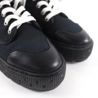 Hermes Itinerelle Canvas Leather High Cut Sneakers Black 36 — view 8
