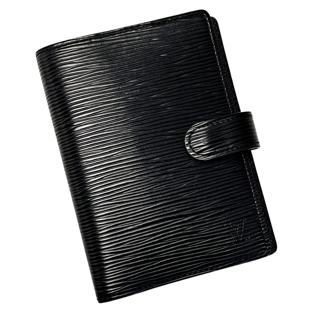 Louis Vuitton Epi Agenda PM Black Notebook Cover Gold Hardware