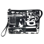 Prada Clutch Bag Pouch Comic Pattern Black and White Monotone