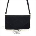 Hermes Dobris Suede 2-Way Shoulder Clutch Black