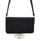 Hermes Dobris Suede 2-Way Shoulder Clutch Black
