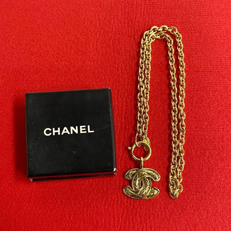 Chanel Coco Mark Motif GP Chain Necklace Pendant