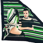 Hermes Scarf Silk Pointe la Femme AU Carre Green — view 4