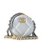 Chanel Tote 19 Quilted Chain Shoulder Lambskin Silver