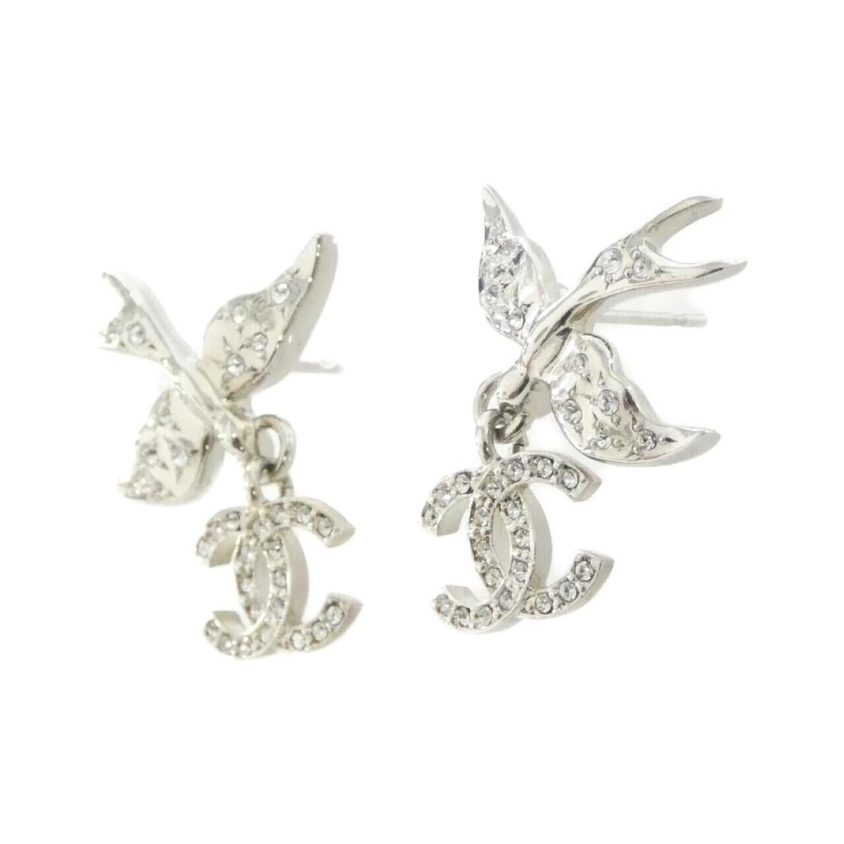 Chanel Earrings Silver Crystal — view 2