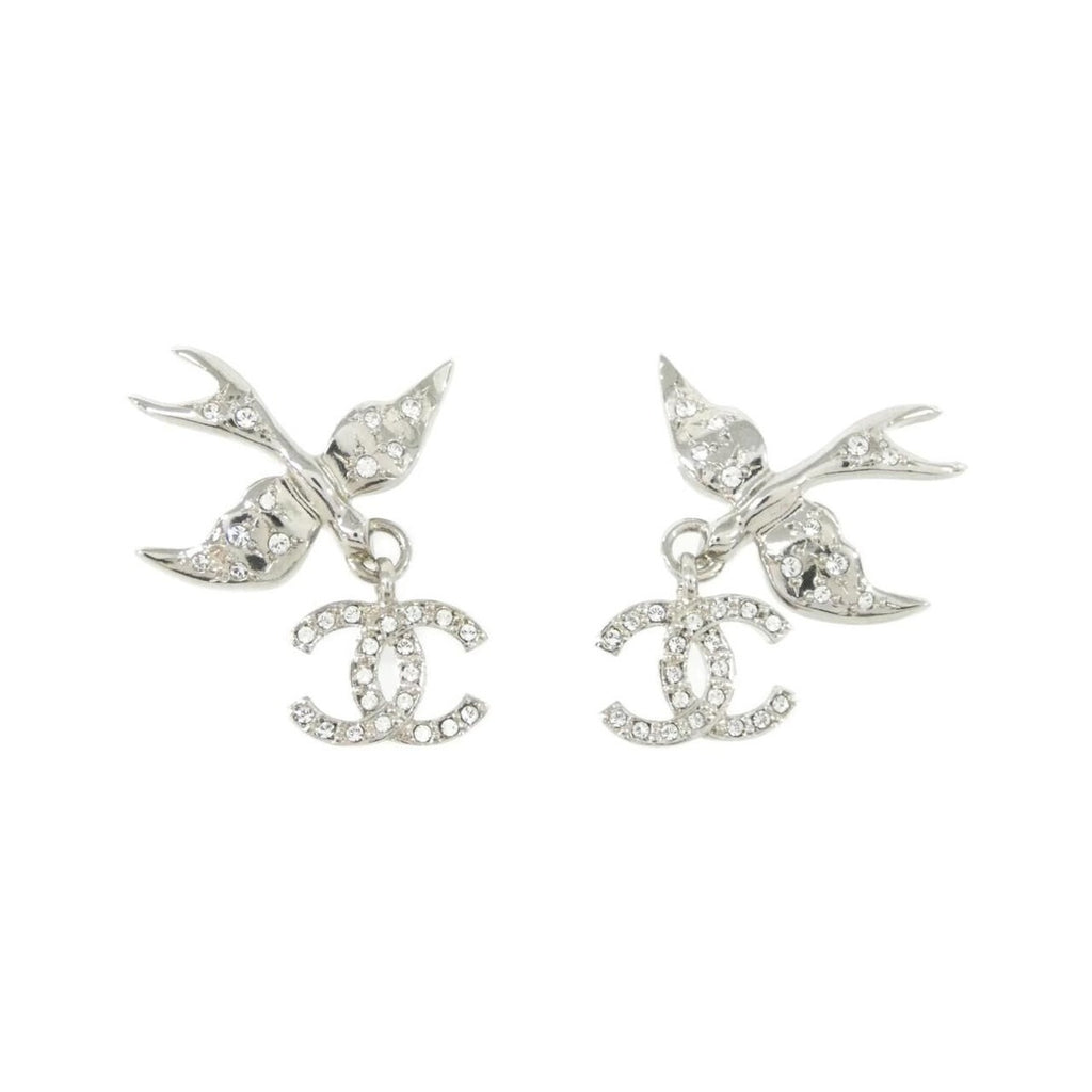 Chanel Earrings Silver Crystal