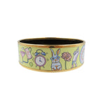 Hermes Emile GM Bracelet Tea For Two Cloisonne Metal Yellow Bangle 0242 — view 6