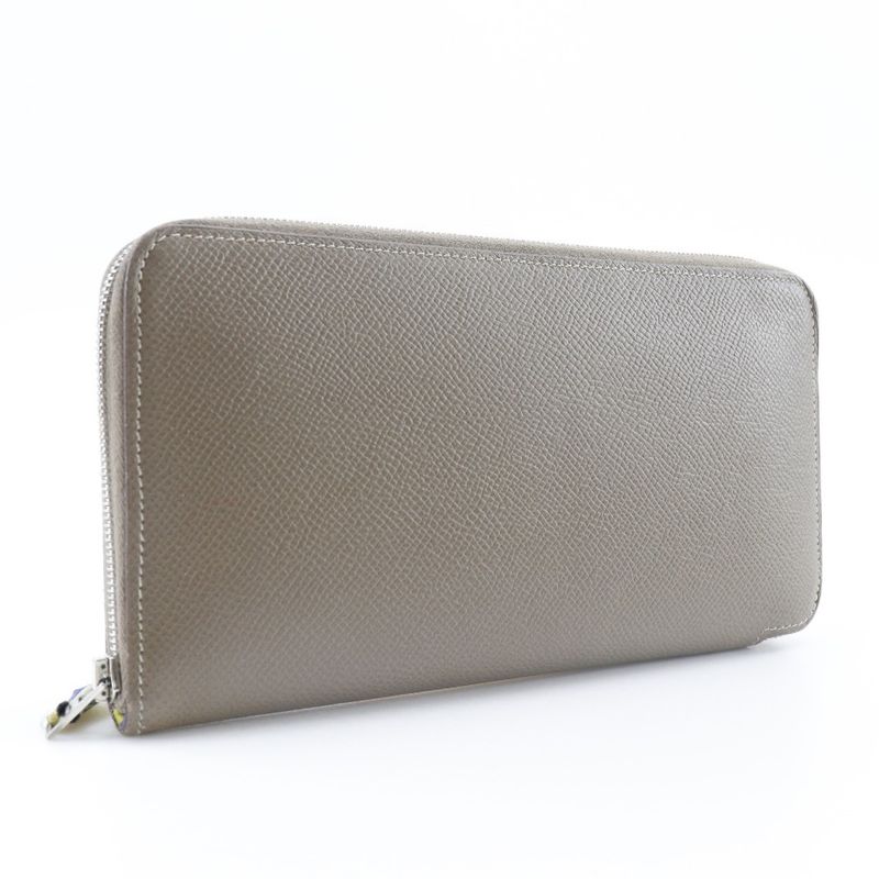 Hermes Azap Long Silk-in Vaux-epson Etoupe Brown R Wallet — view 3