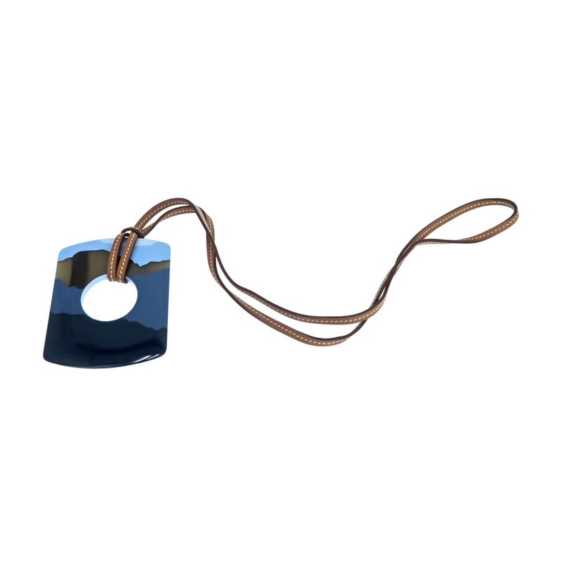Hermes Necklace Dalva Sfumato Buffalo Horn Multicolor Blue Series — view 7